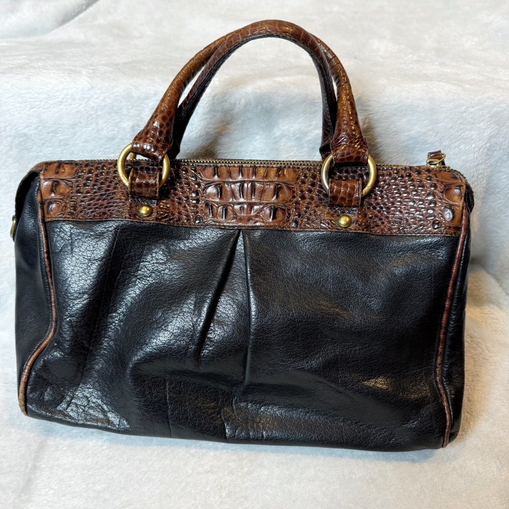 Brahmin vintage Tuscan crocodile black brown leather bag purse - Picture 2 of 14